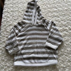 Size 6-9 Months Easy Peasy Green and White Stripe Hooded Sweater